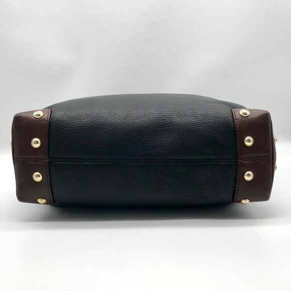 Michael Kors Black & Brown Pebbled Leather Joplin Shoulder Hobo Bag - Picture 5 of 10